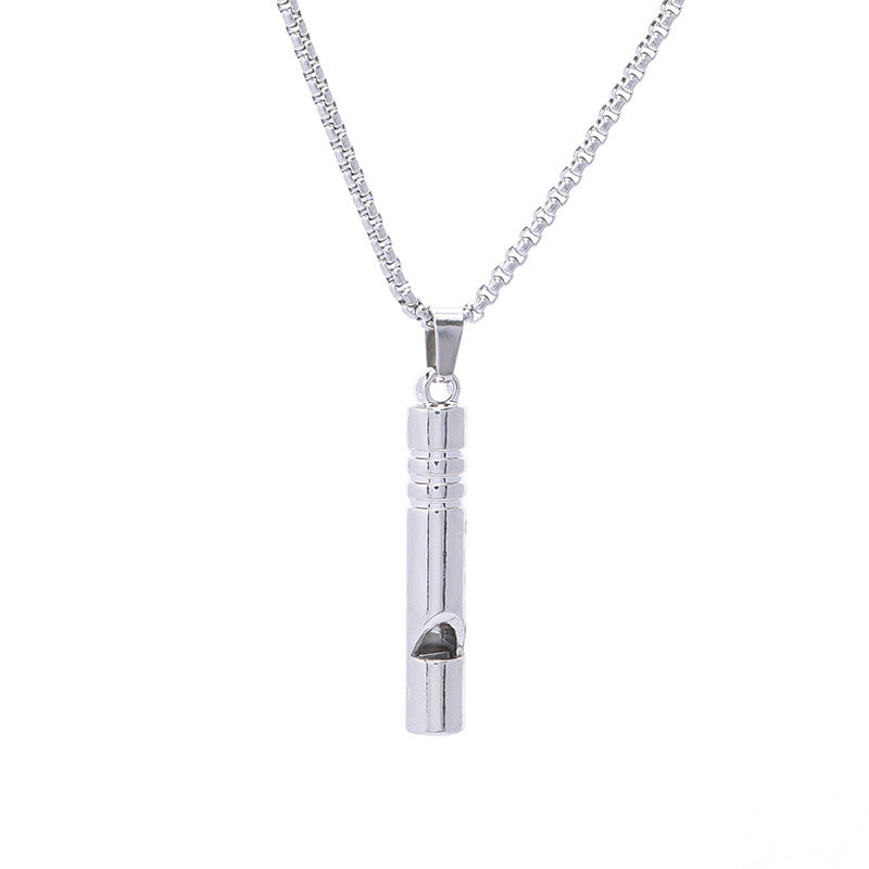 Wholesale Round Whistle Pendant Long Sweater Necklaces