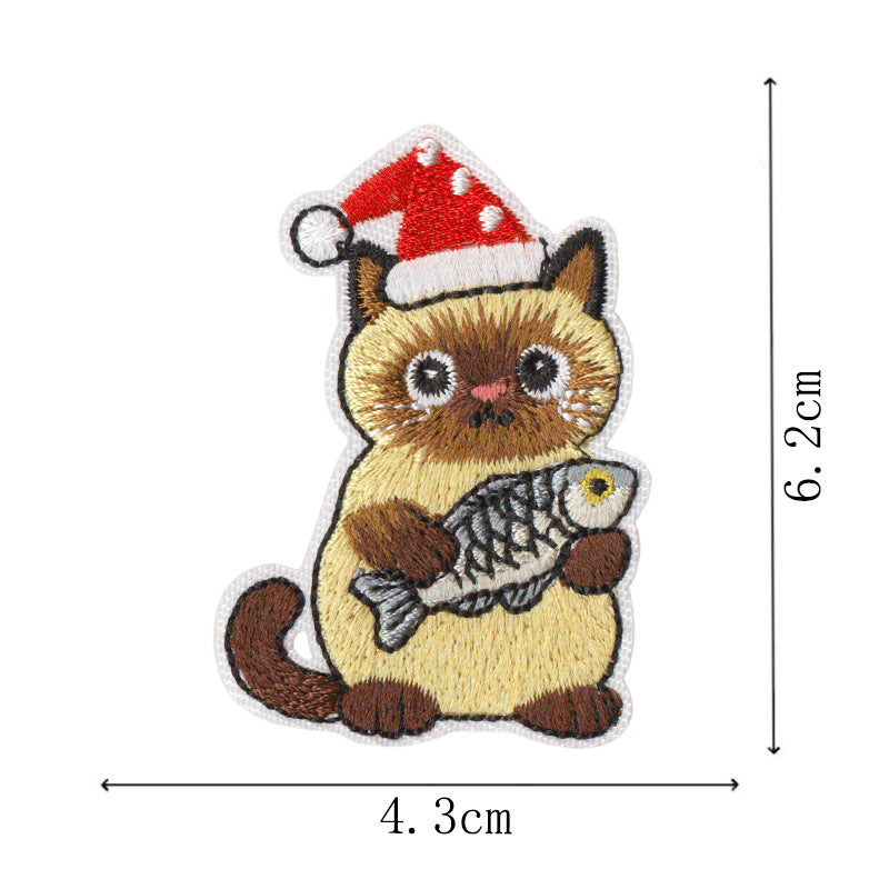Wholesale 9 Piece Cute Cat Embroidery Patches Iron On DIY Decorative Accent For Clothing Bags