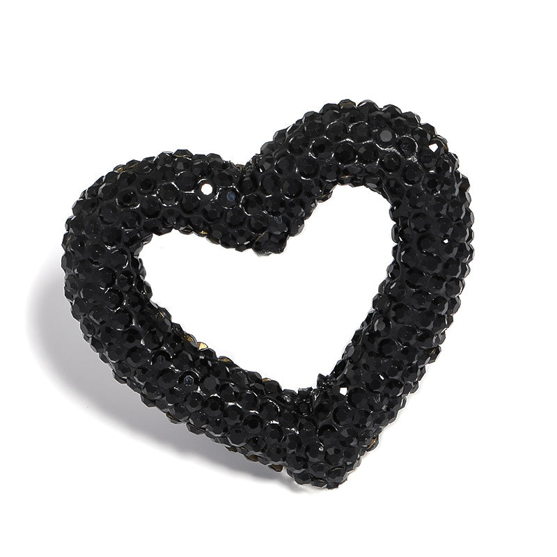 Wholesale 10pcs Rhinestone Colored Hollow Love Clay Beads Heavy Industry Cute Beads DIY