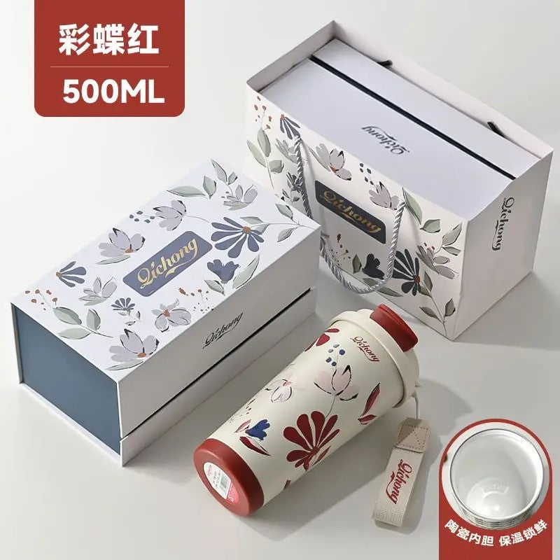 Wholesale Double drink cold ice bully thermos cup girls high color value with straw tea separation students portable tea cup