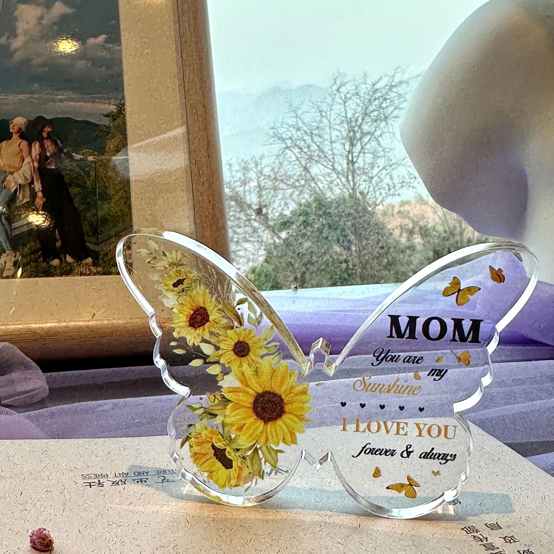 Wholesale Transparent Acrylic Butterfly Ornaments for Family Birthday Gifts Home Office Desktop Ornaments