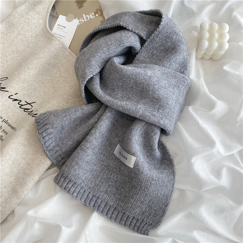 Wholesale Solid Color Soft Autumn and Winter Warm Knitted Scarf