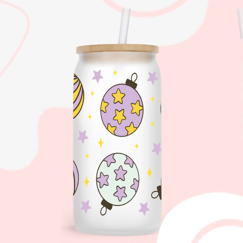 Wholesale Leaves Flowers Christmas Tree 16oz Cup UV DTF Wraps