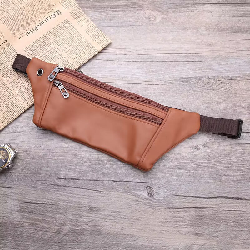 Wholesale Men's genuine leather waist bag multifunctional waterproof waist bag mobile phone bag