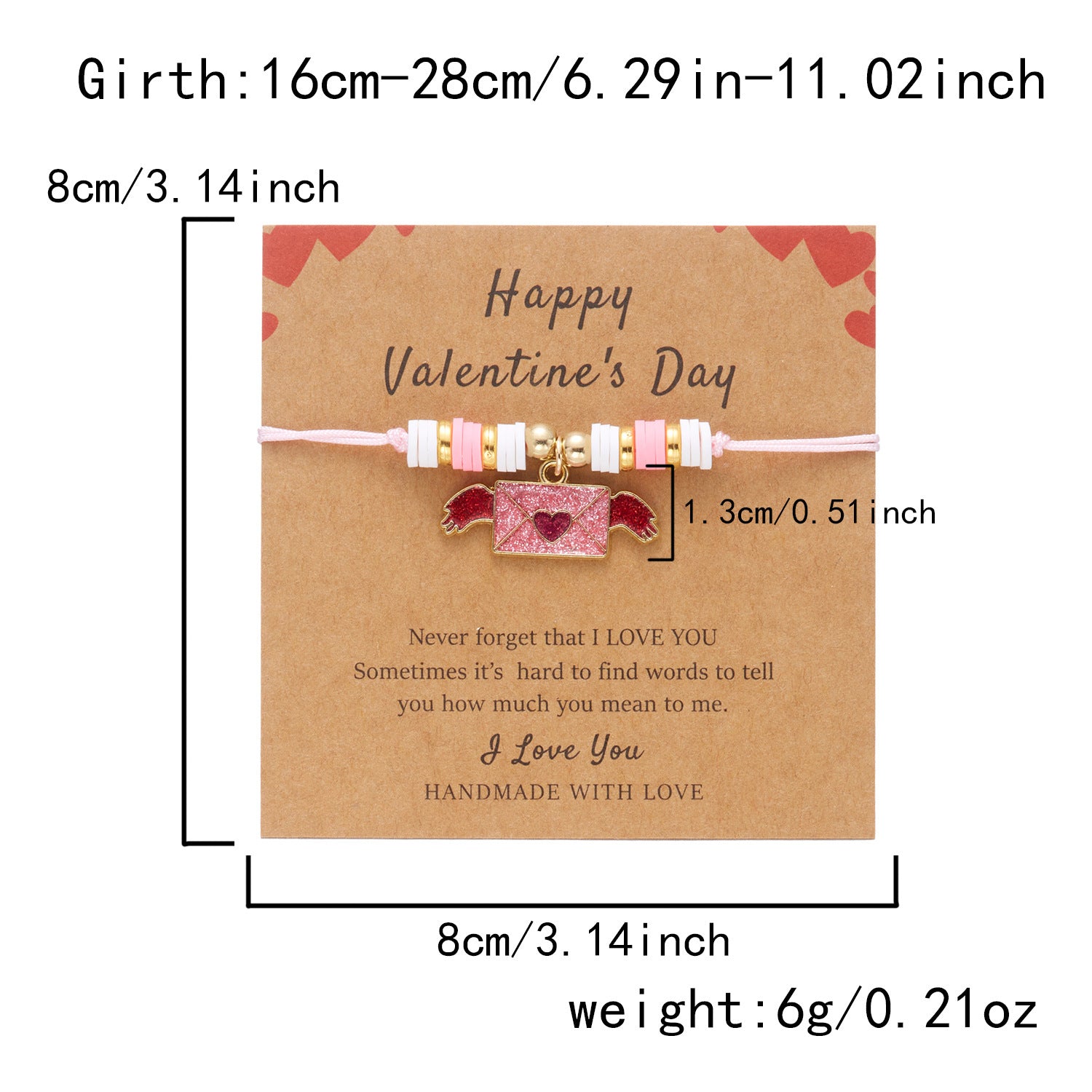 Wholesale Valentine' s Day woven love Clay Bead bracelet