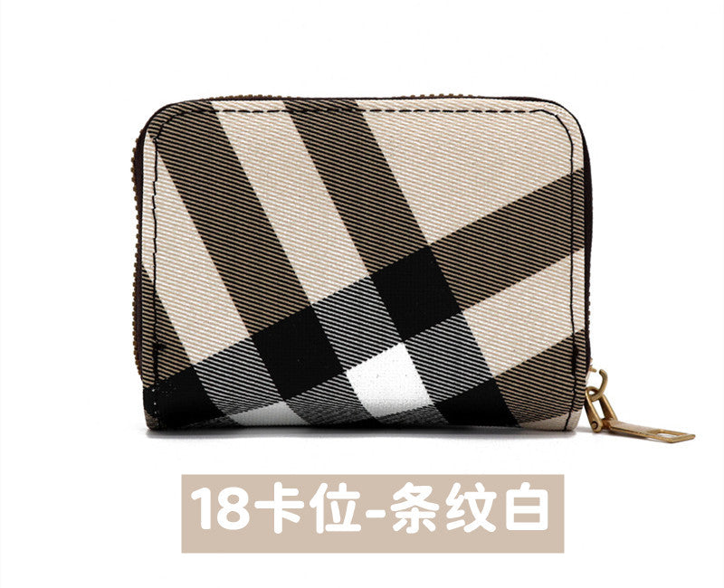 Wholesale women' s large capacity striped accordion card holder