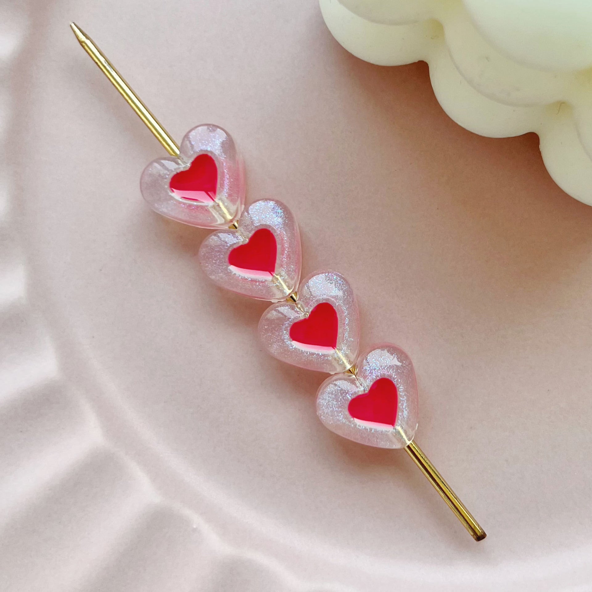 Wholesale 10pcs colorful heart Acrylic Beads