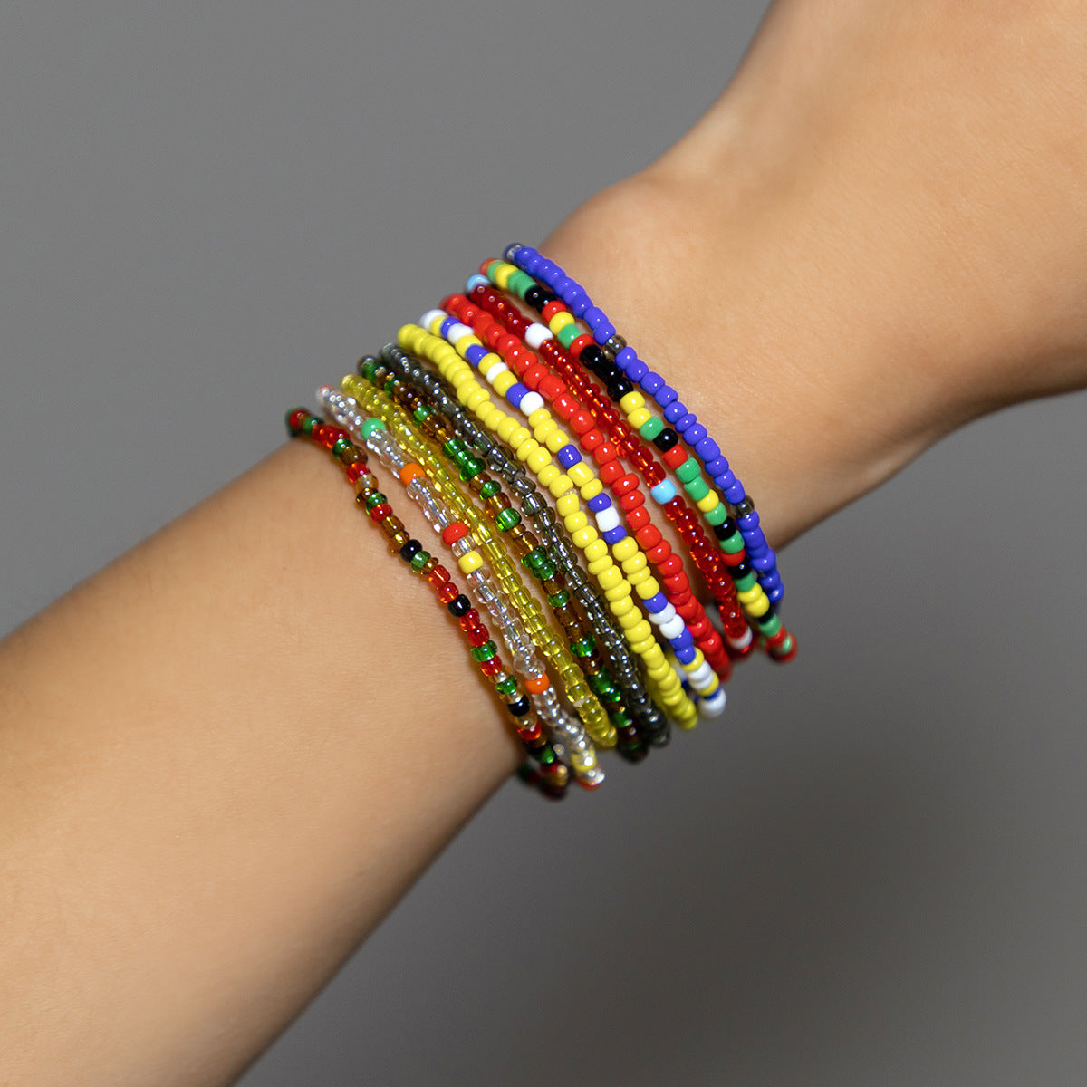 Wholesale Stacked Colorful Beads Rice Beads Set Bracelet