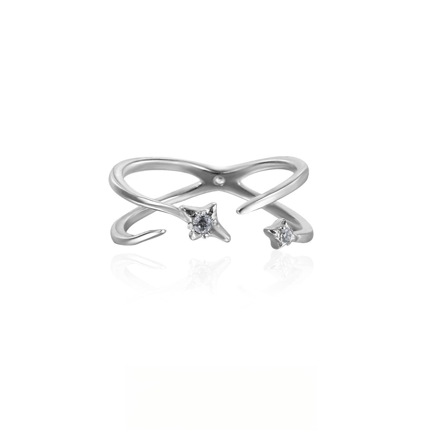 Wholesale Star orbit zircon non fading open ring