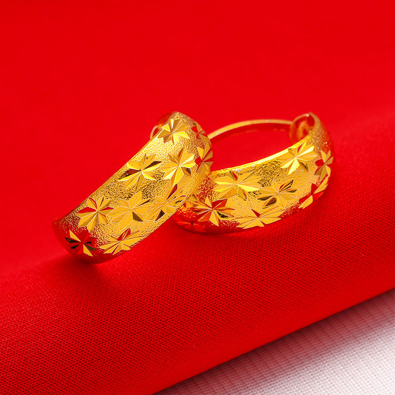 Wholesale star gold plated round ear buckle