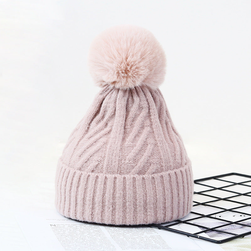 Wholesale Autumn and Winter Knitted Woolen Hat Thickened and Velvet Warm Hat