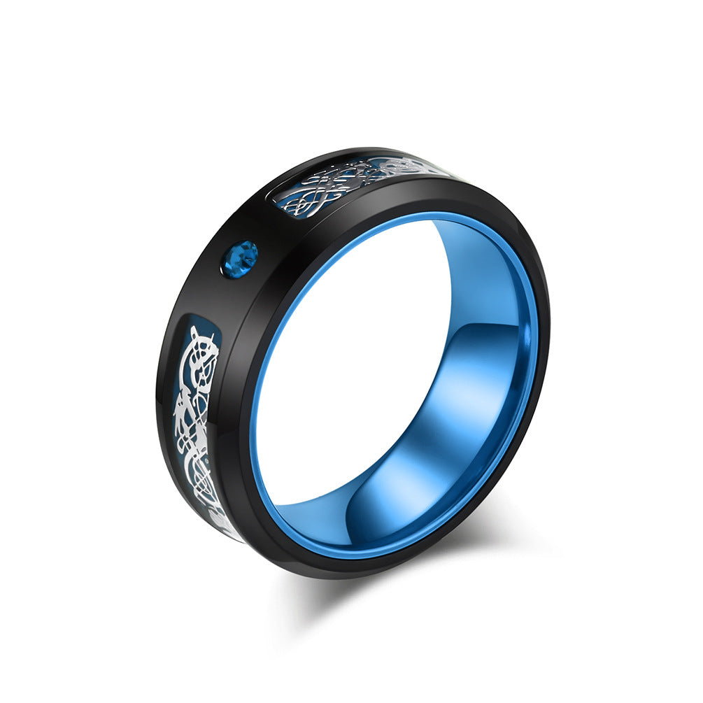 Wholesale Titanium steel inlaid aluminum ring