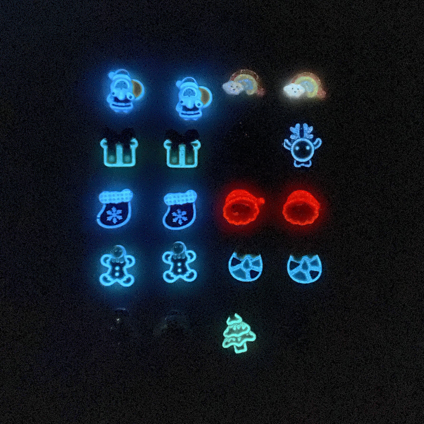 Wholesale 10PCS/Pack Night Glow Christmas Resin Nail Stickers