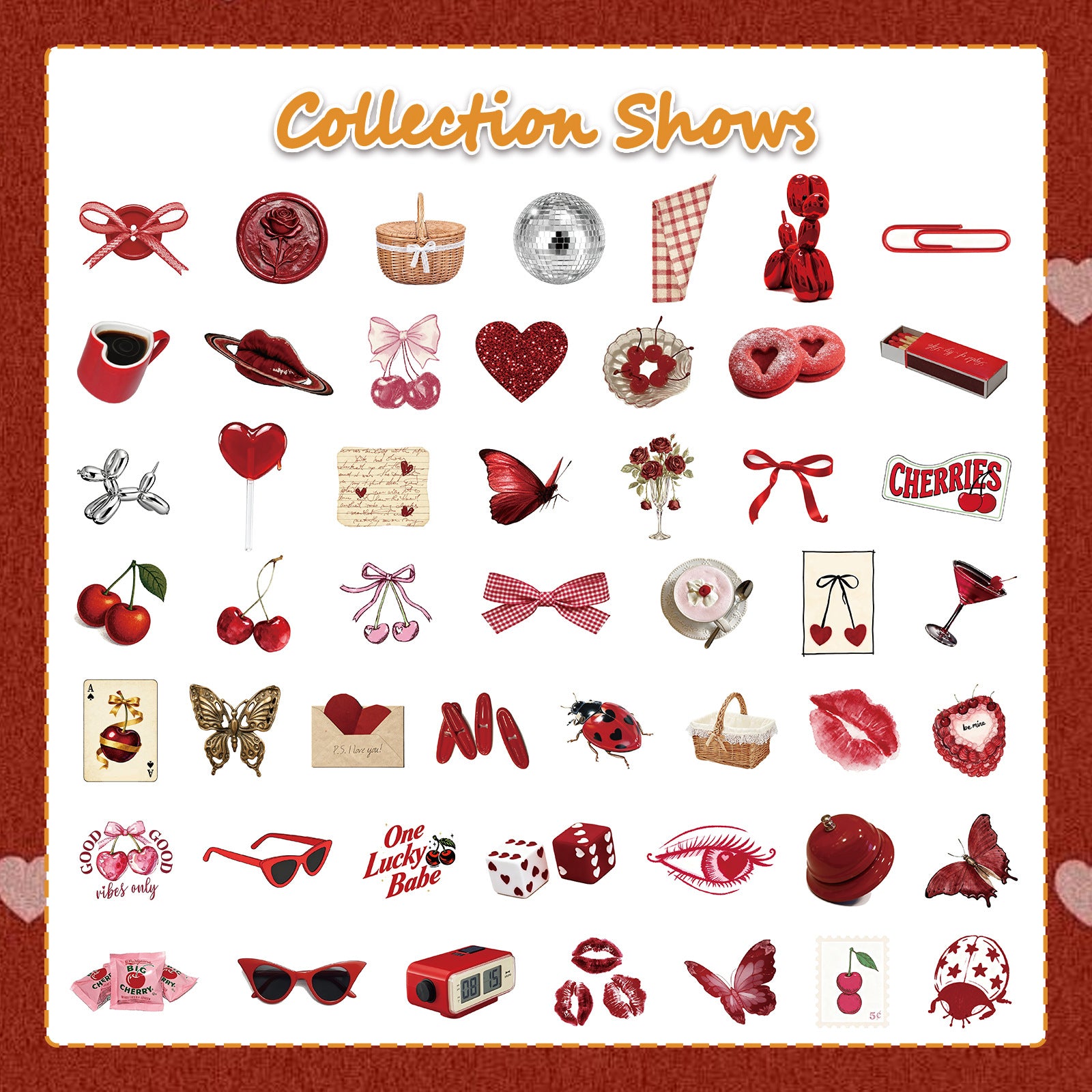 Wholesale 50pcs Cherry Girl Stickers Personalized DIY Stickers