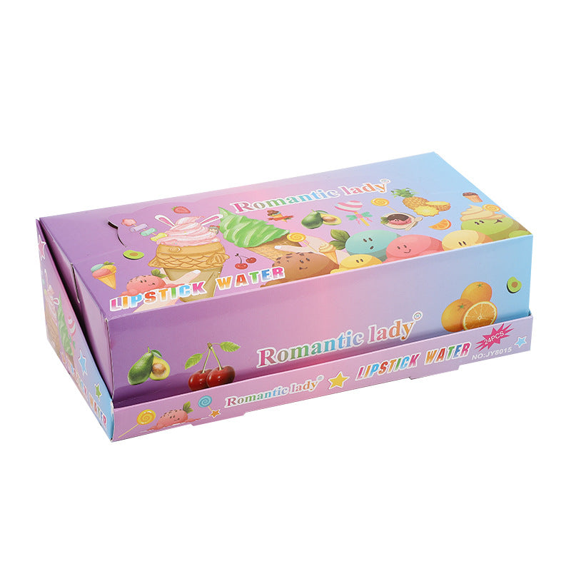 Wholesale 24pcs Ice Cream Fruity Light Moist Easy To Color Lip Oil