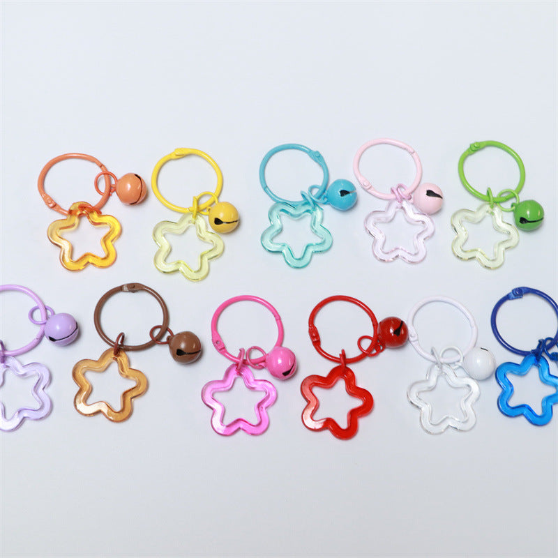 Wholesale Acrylic colorful five-pointed star key chain
