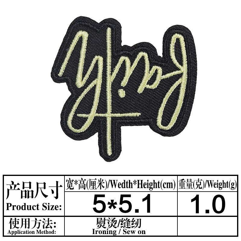 Wholesale Inspirational  encourages English embroidery DIY Patches