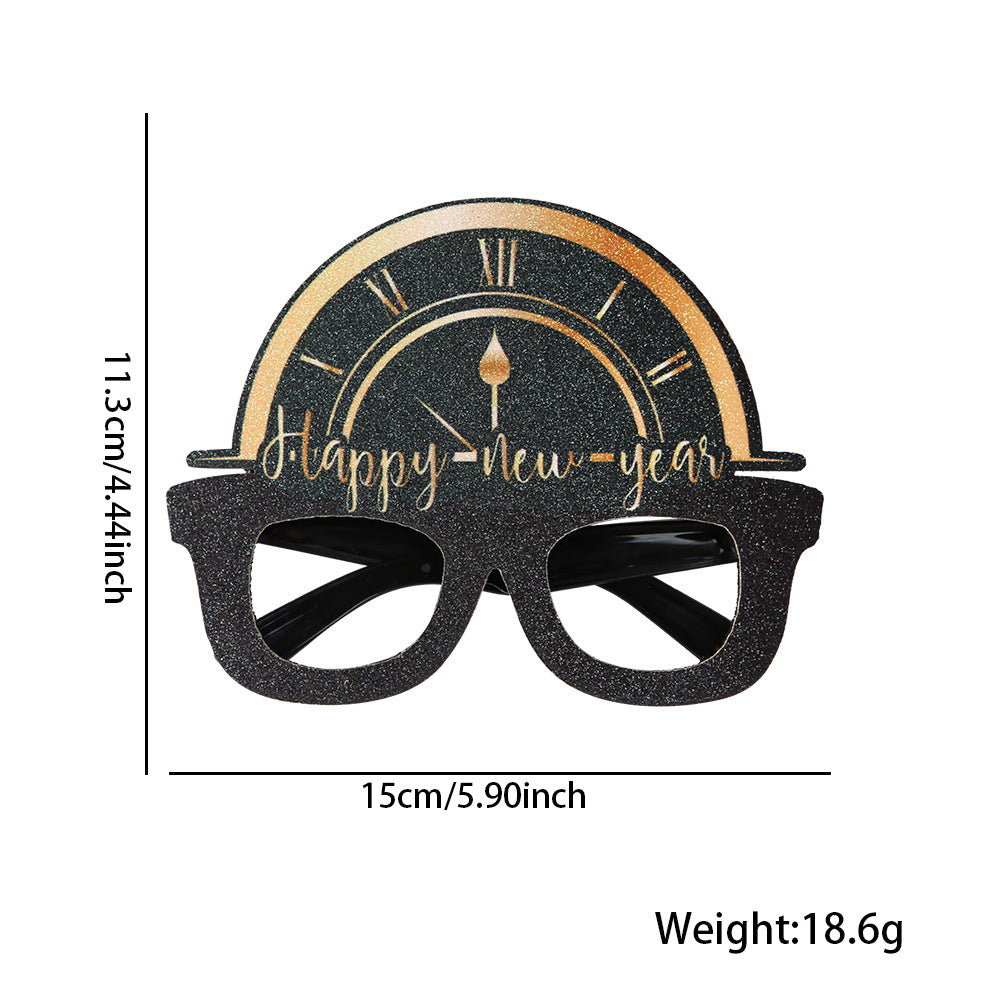 Wholesale 2025 New Year Party Black Gold Eyeframe Photo Prop Decorations