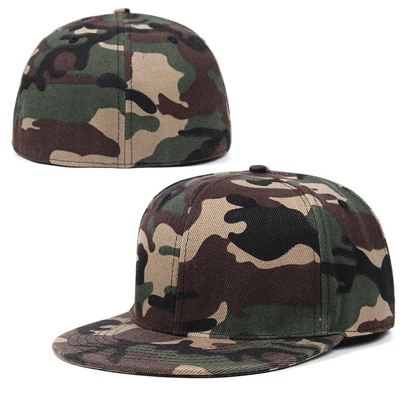 Wholesale Back Closure Full Wrap Fashion Solid Color Flat Brim Baseball Cap