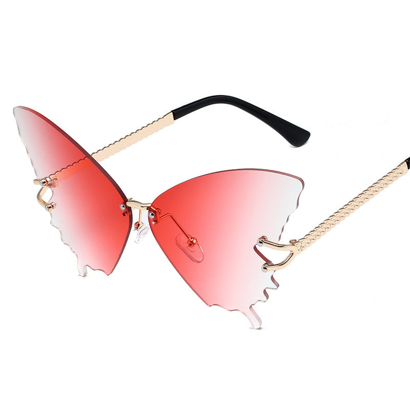 Wholesale Women's Butterfly Fashion Large Frame Gradient Color Sunglasses