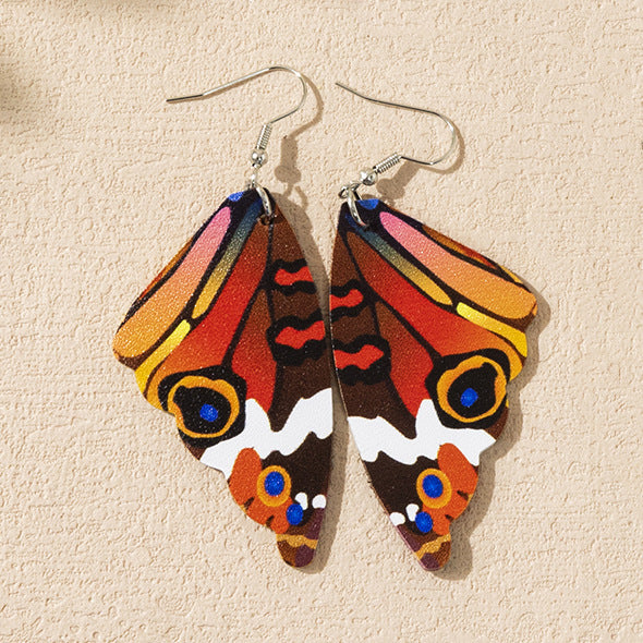 Wholesale Painted Butterfly PU Leather Earrings