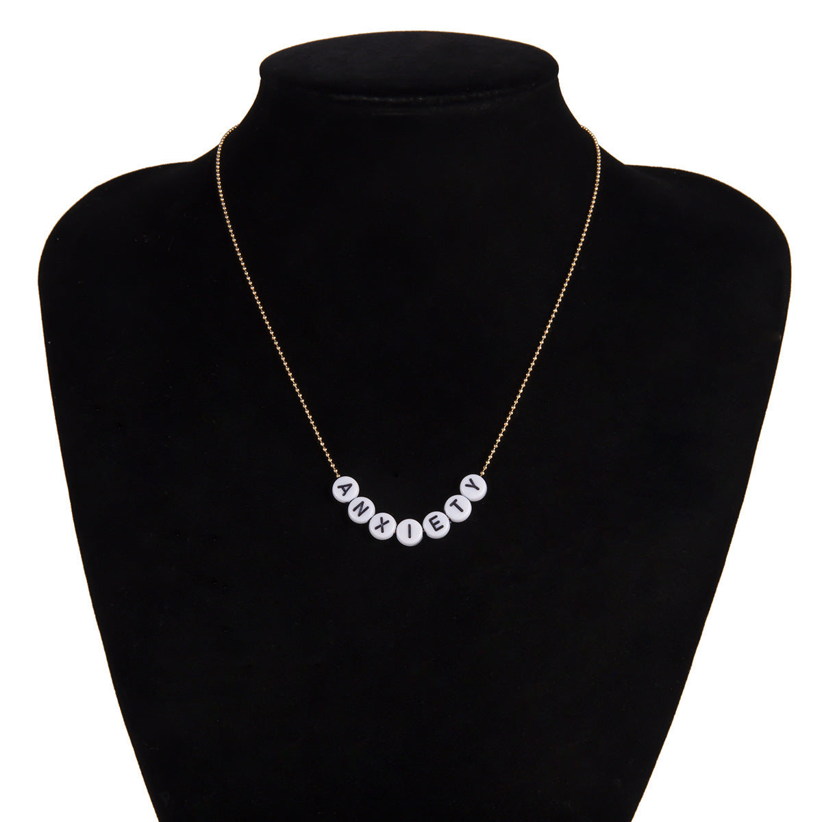Wholesale Simple Geometric Round English Letter Necklace