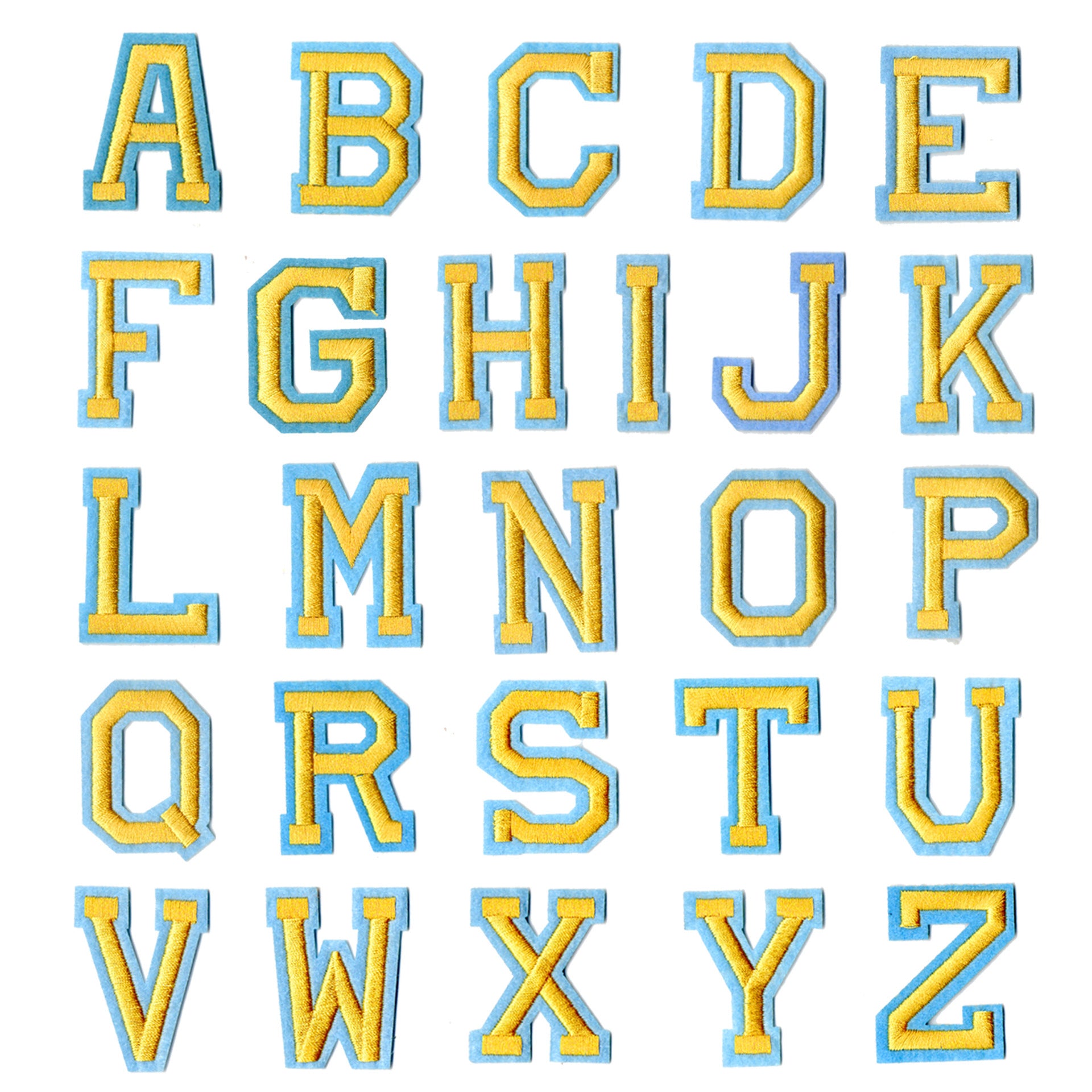 Wholesale Fabric Embroidered Alphabet Patches 26 Gold Letters Set For DIY Clothing Towel Decorative Gift
