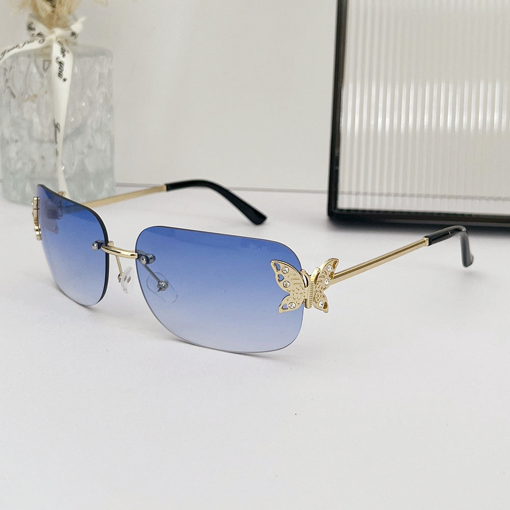 Wholesale Personalized Butterfly Square Frameless Sunglasses