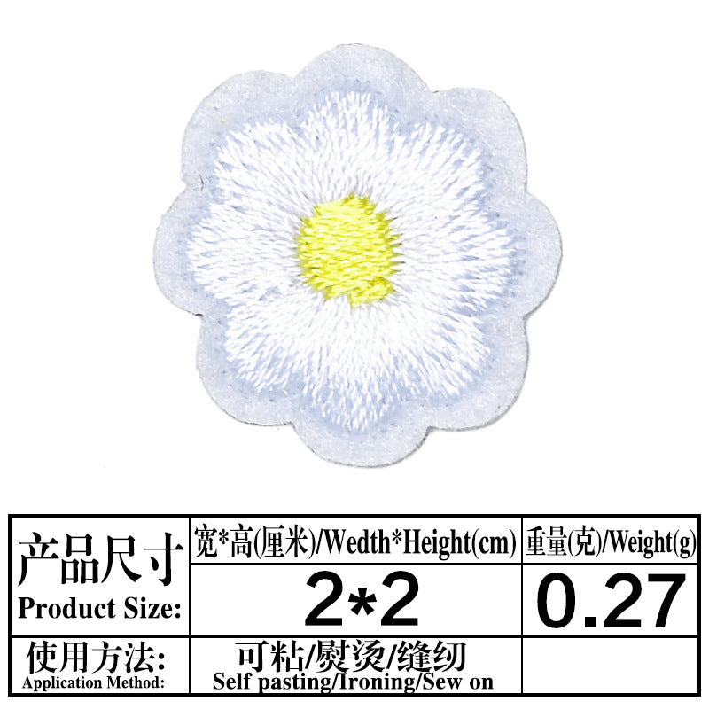 Wholesale 18Pcs Cloth Embroidered Patches Pink Flower Sew On Stickers For Clothing Fashion Accessory