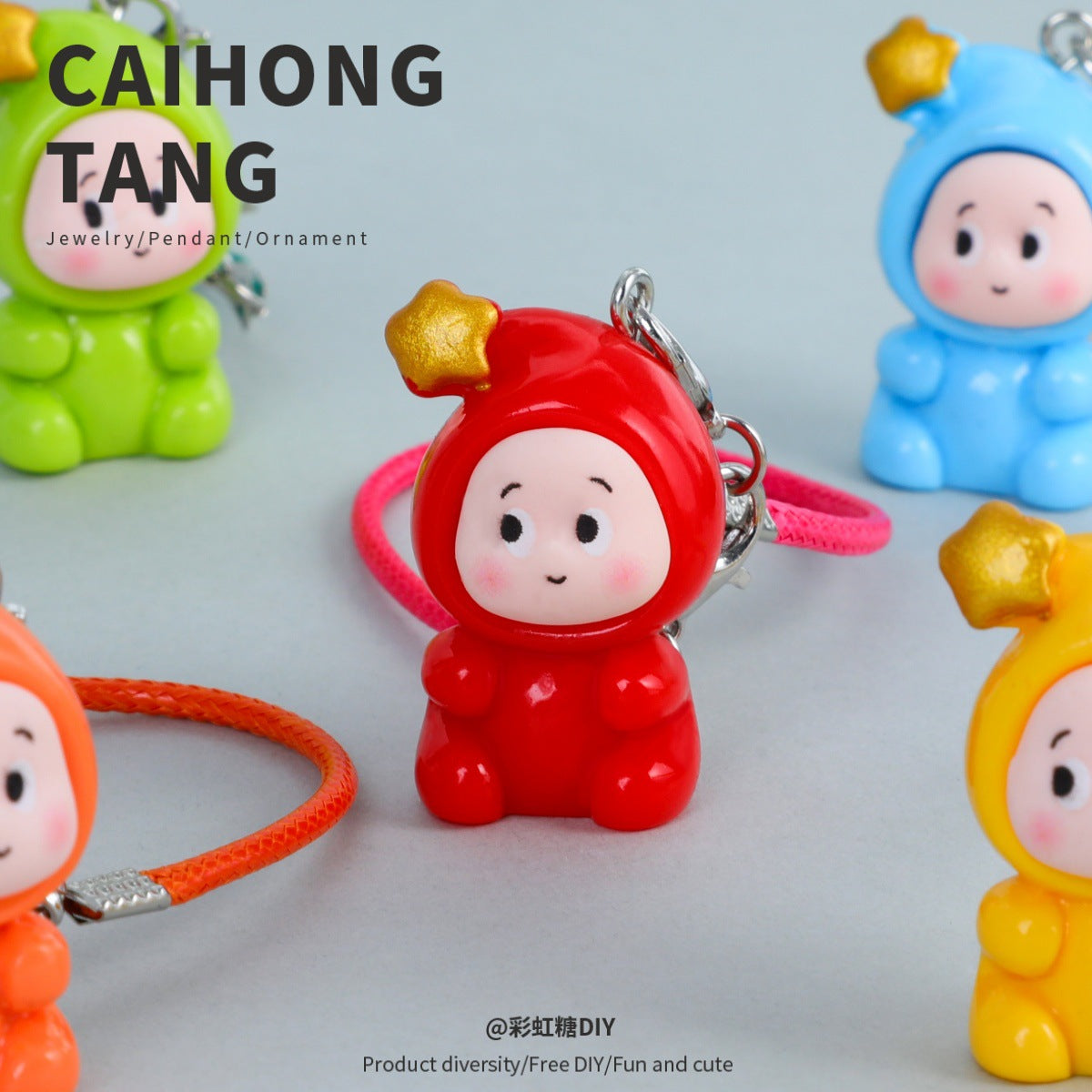 Wholesale Cutel doll resin doll accessories key chain pendant