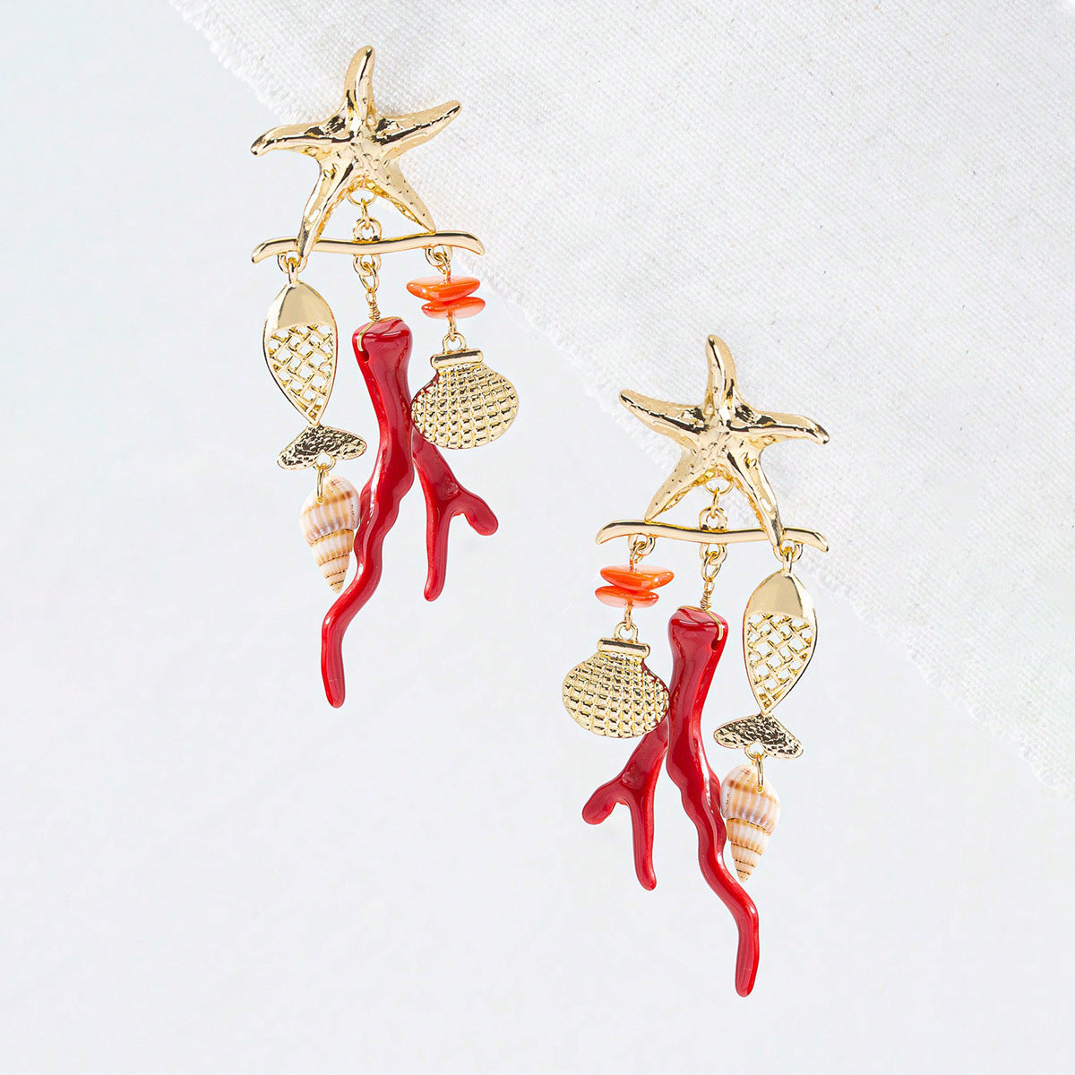 Wholesale Beach-style starfish and Shell Earrings