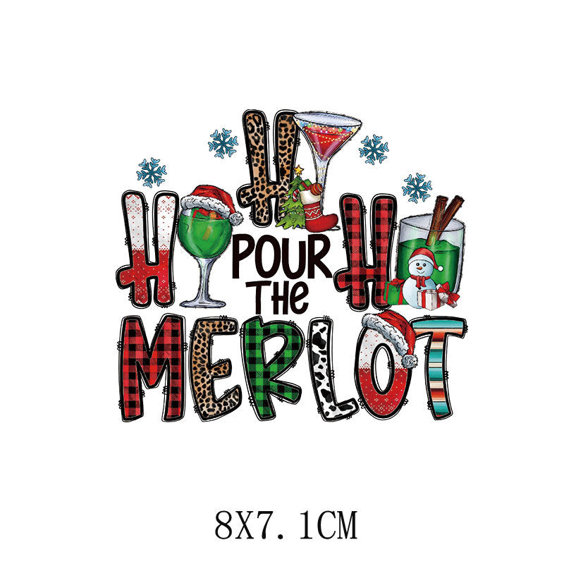 Wholesale  5pcs/pack   Children' s Cartoon Christmas Heat Transfer Stickers   UV DTF Ready to Press Transfers Wraps