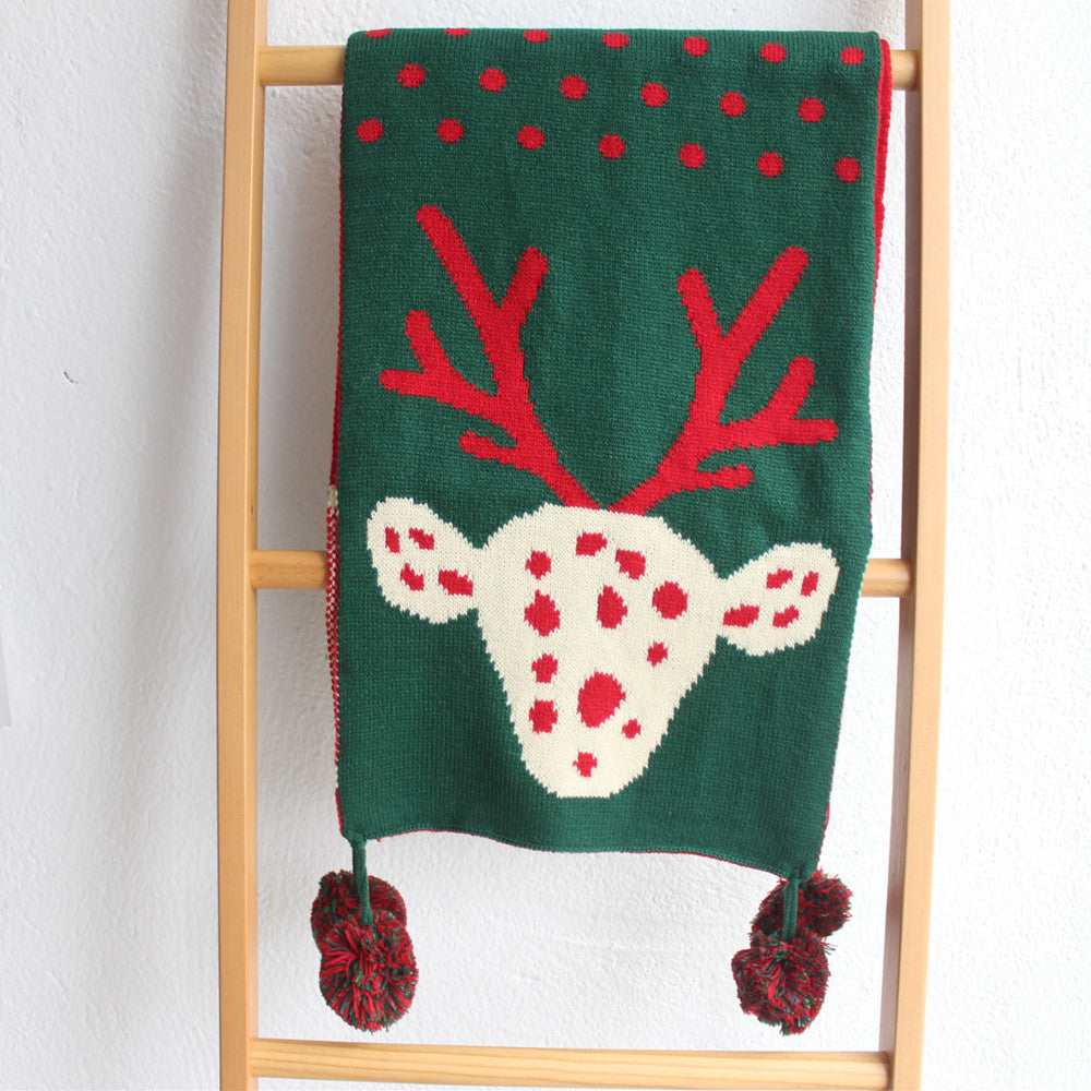 Wholesale Christmas Autumn and Winter Knitted Wool Deer Scarf