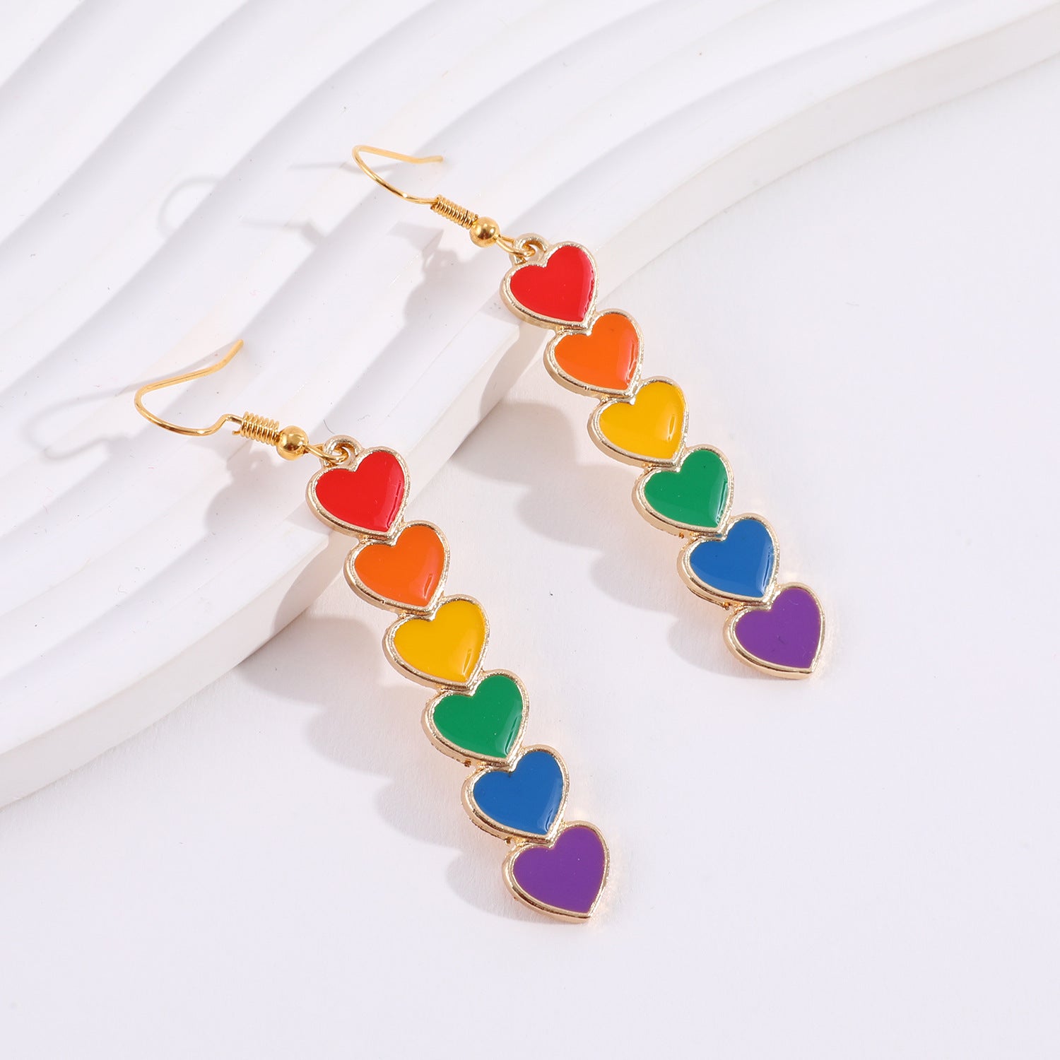 Wholesale Rainbow Alloy Love Peace Symbol Butterfly Wing Earrings