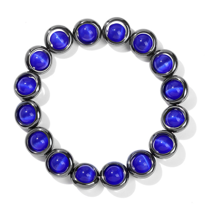 Wholesale Cat's Eye Beads Black Gallstone Donut Bracelet