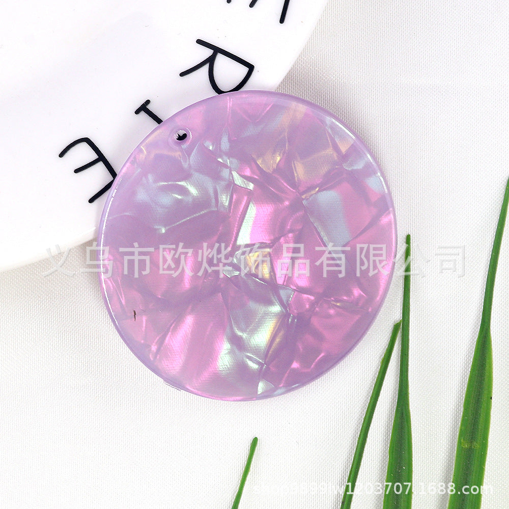 Wholesale 10pcs Textured Acrylic Circle Key Pendant Bookmark
