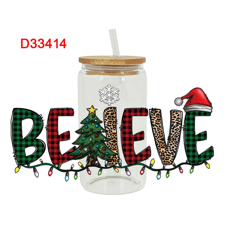 Wholesale Cartoon Christmas Series 16oz Cup UV DTF Wraps