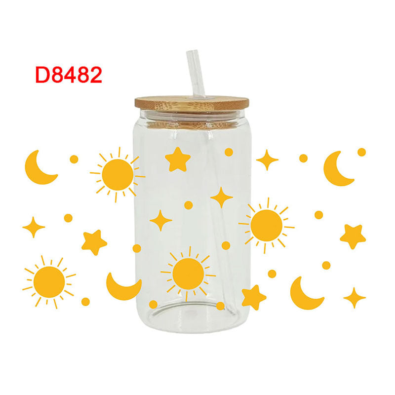 Wholesale Sun Moon Star Cluster Case 16oz Cup UV DTF Wraps