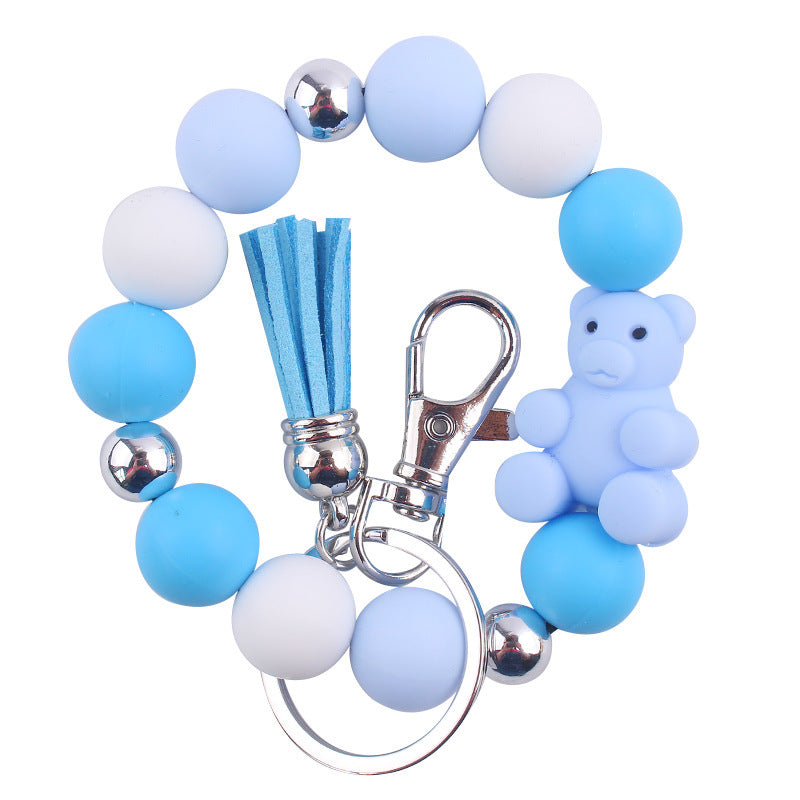 Wholesale Cartoon Animal Bear Silicone Bracelet Keychain