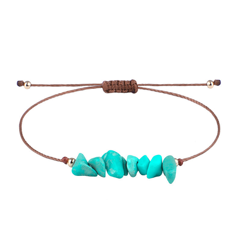 Wholesale Irregular Gravel Braided Wax Line Bohemian Style Bracelet