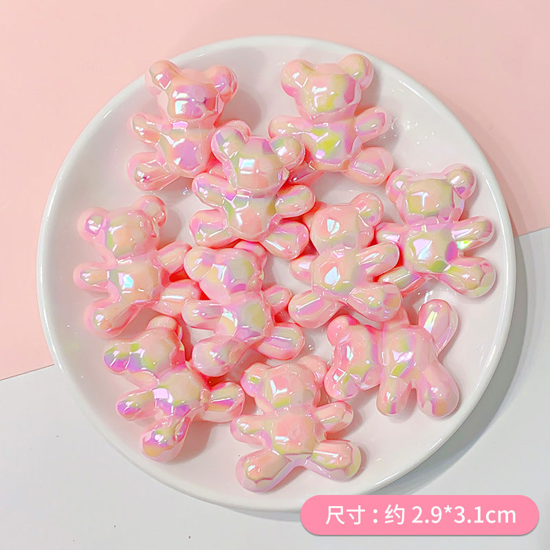 Al por mayor 20pcs acrílico de oso luminoso cuentas de conejo