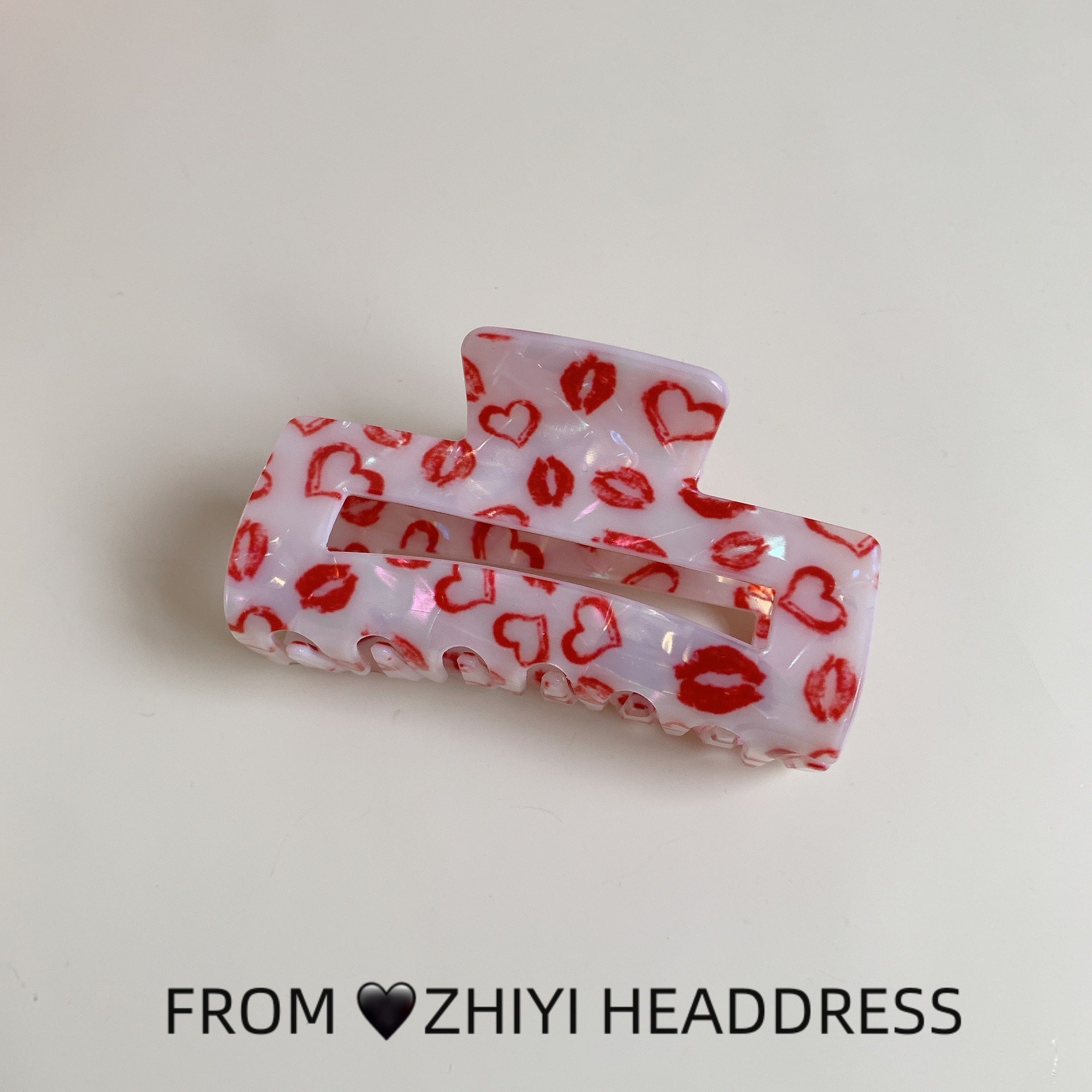 Wholesale Love Cupid Rose New Shark Clip Valentine's Day Large Rectangular Grab Hairpin