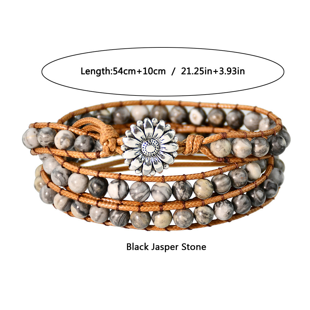 Wholesale Tem Explosive Natural Stone Hand-woven Bracelet