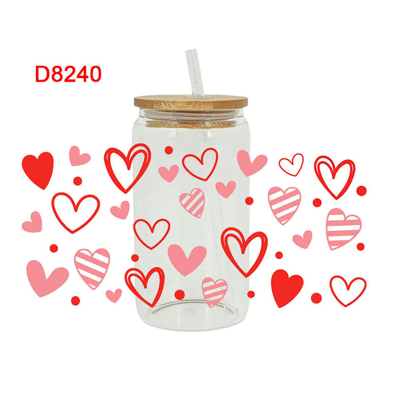 Wholesale Colorful Love Letter 16oz Cup UV DTF Wraps