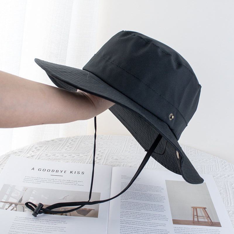 Wholesale Color Matching Drawstring Quick-drying Fisherman Large Brim Sun Hat
