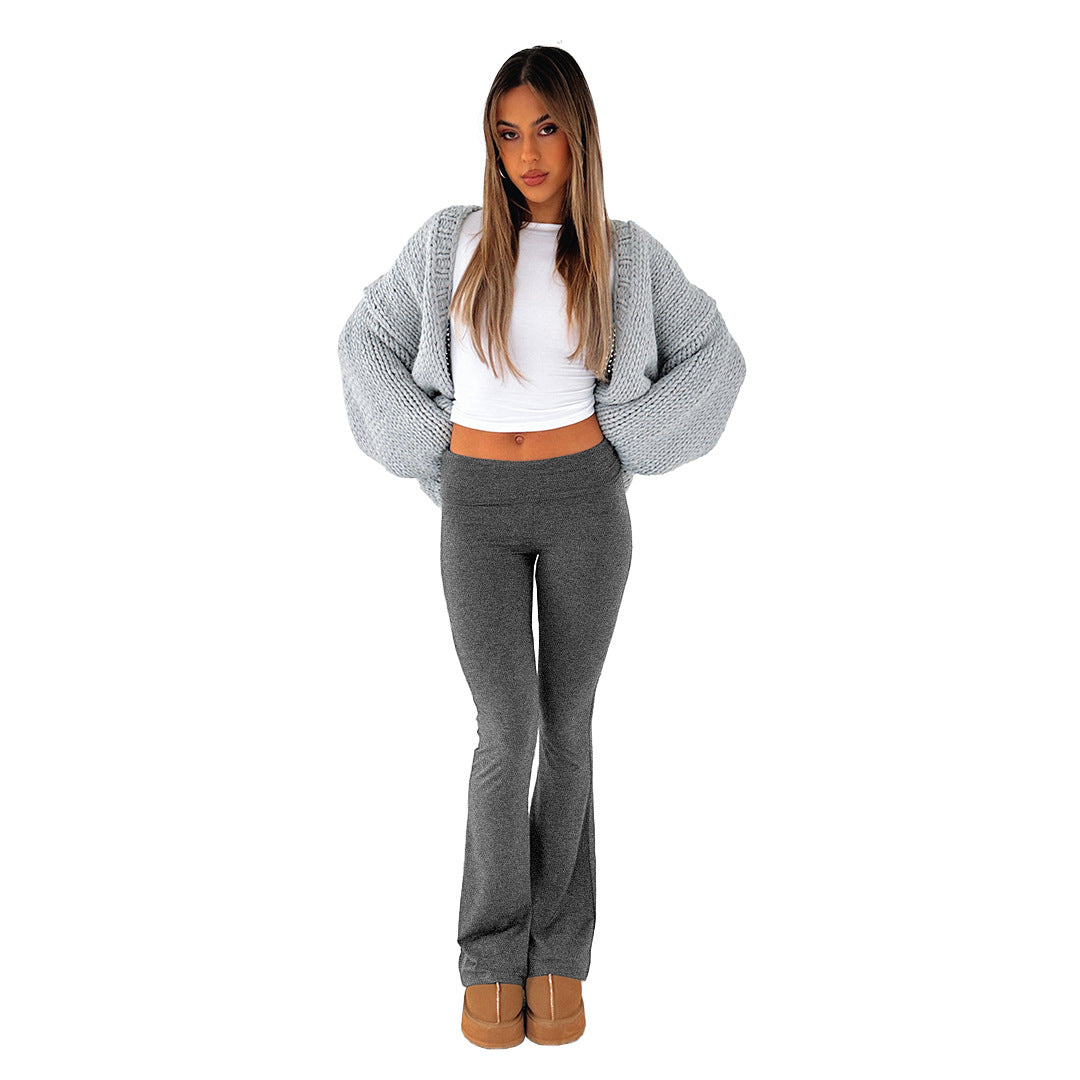 Wholesale Polyester Slimming Anti Waist Low Waist Flared Pants