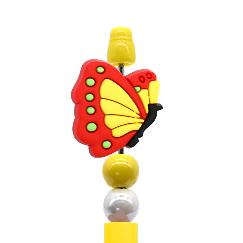 Wholesale Random 100pcs/pack  Cartoon Butterfly Flower Beads Focal Beads