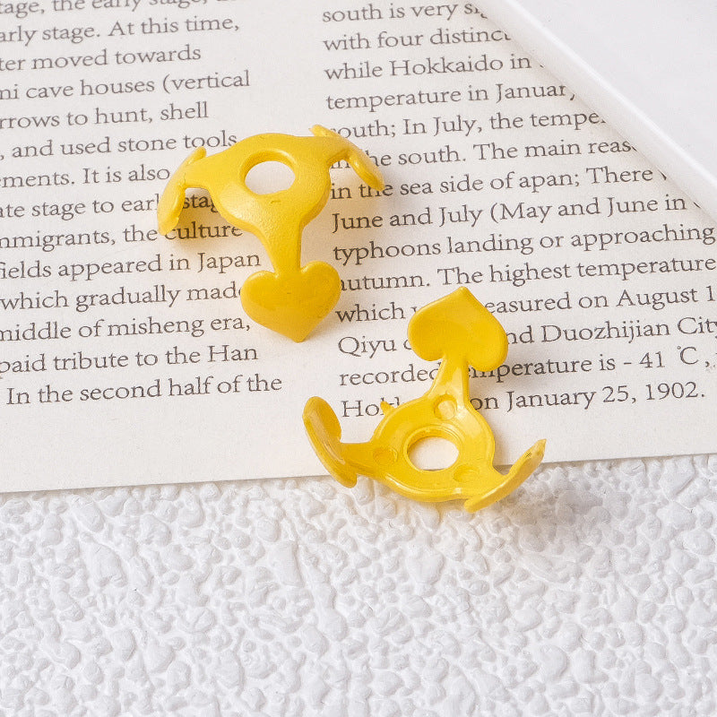 Wholesale of 100PCS/PACK Heart-shaped Flower Holders Paired with Bright Painted Perforated Beads and Acrylic Beads