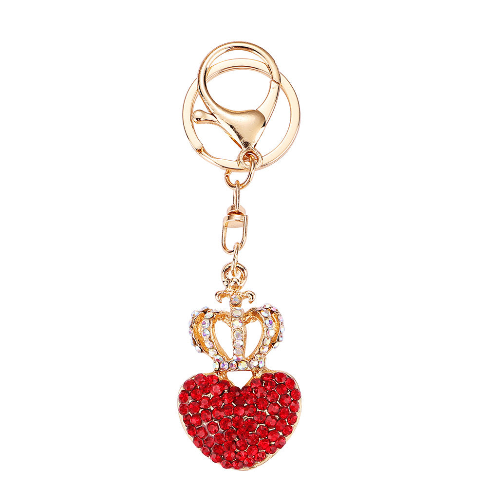 Wholesale Heart Diamond Crown Keychain