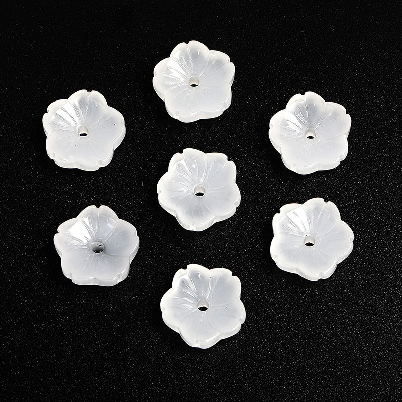 Wholesale 100pcs10mm Glass Transparent Petals Gradient Through Hole Beads DIY Spacer